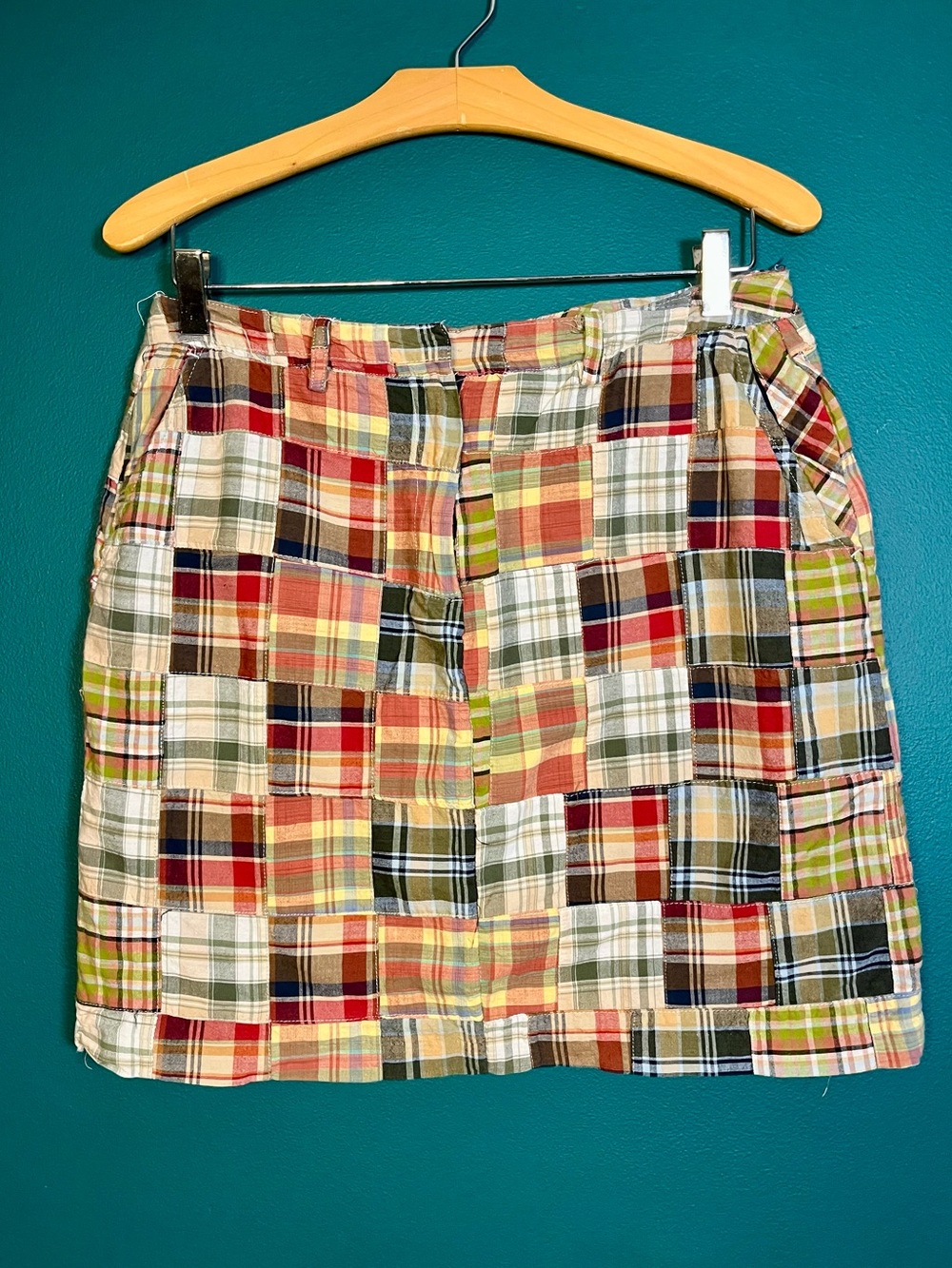 Y2K Patchwork Plaid Mini Skirt in Multicolor